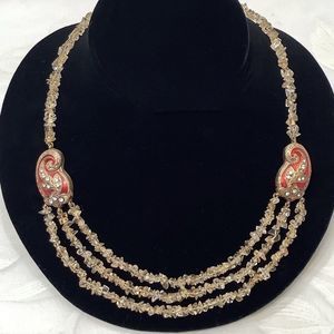 Vintage Asian Inspired Necklace With Crystals